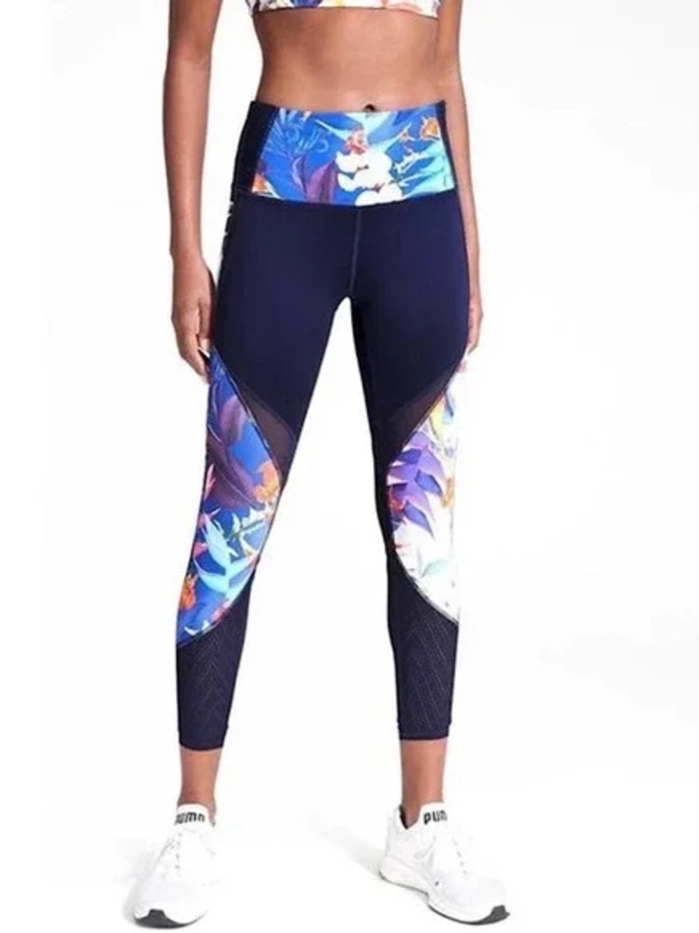 Athleta Tropical Precision 7/8 High-Waist Floral Performance Leggings Size M